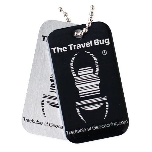 Geocaching QR Travel Bug® - Glow in the Dark (Black)
